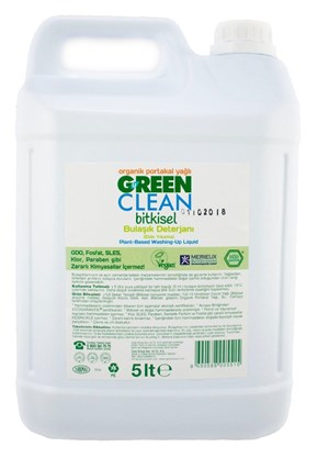 Green Clean Bitkisel Bulaşık Deterjanı Elde Yıkama 5 Lt