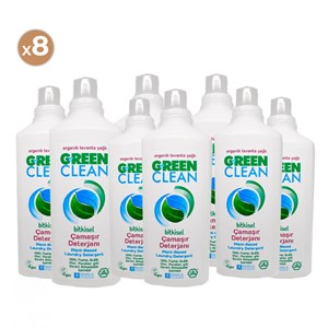 Green Clean Bitkisel Çamaşır Deterjanı 1000 ml (8'li Paket)