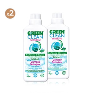 Green Clean Sensitive Bitkisel Çamaşır Deterjanı 1000 ml (2'li Paket)